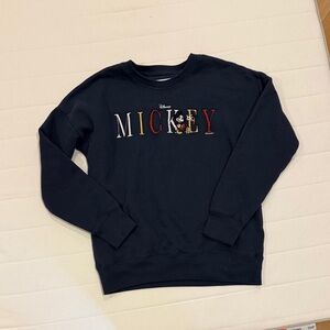 Disney x Abercrombie Crewneck Sweater with Mickey Design (Navy)